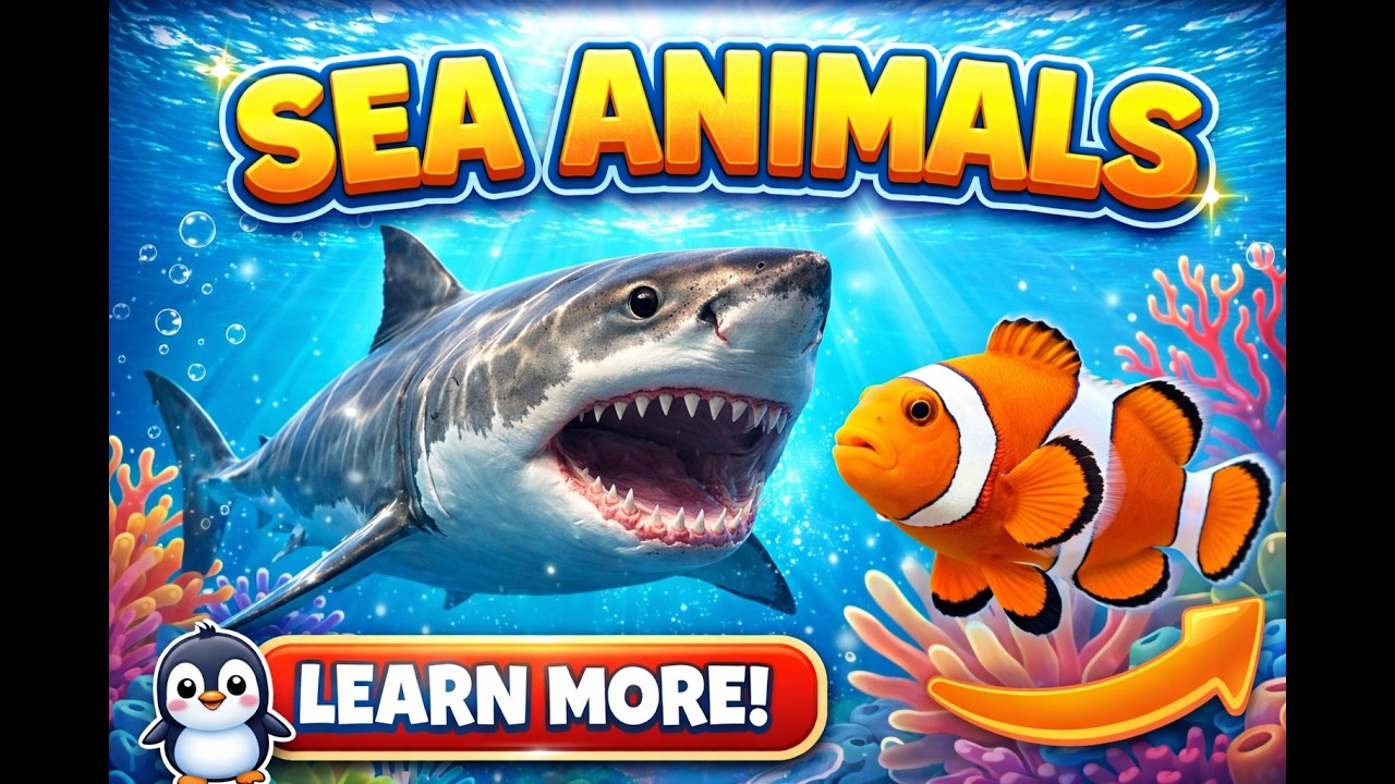 Sea Animals for Kids 🐬 | Learn Ocean Animals Names | Dolphin, Shark ...