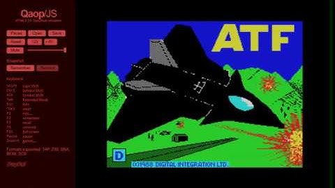 ATF Advanced Tactical Fighter - ZX Spectrum Sinclair - emulador Qaop JS
