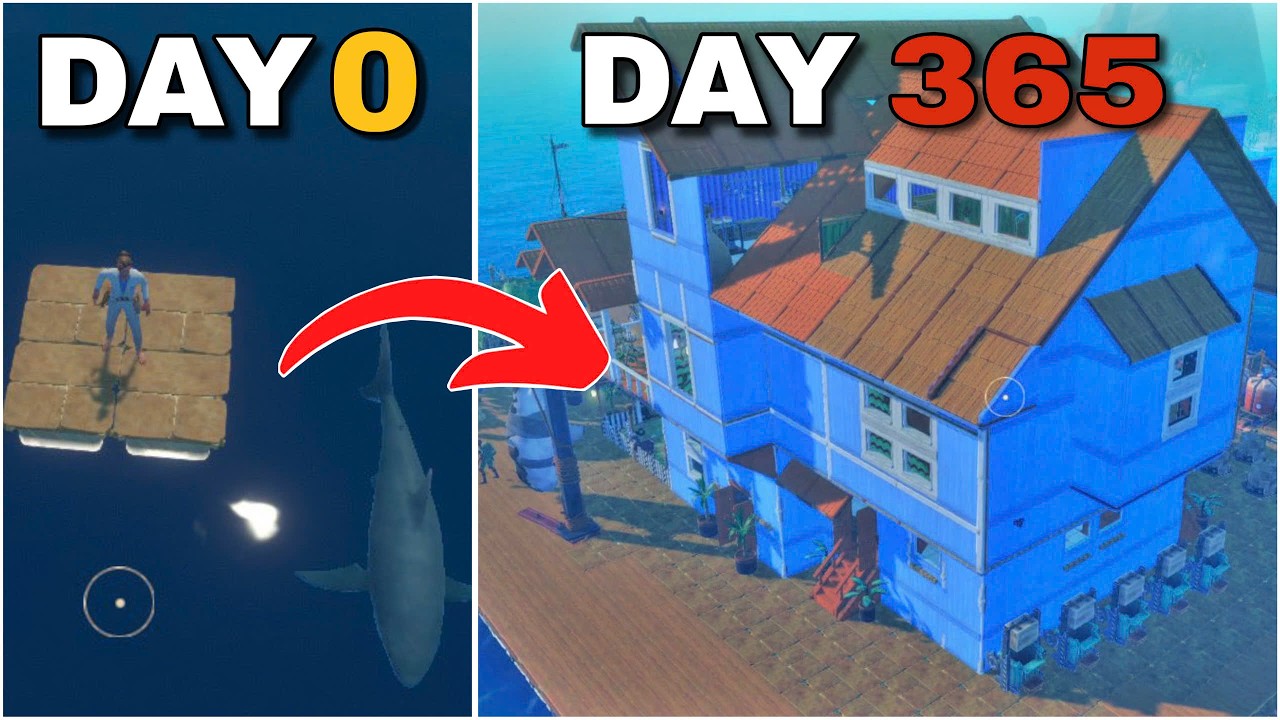 Trọn Bộ 365 Ngày Nhặt Rác Sinh Tồn Giữa Biển Trong RAFT | Tập Chơi Game TCG