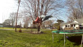 Corkscrew Moonsault off of Trampoline