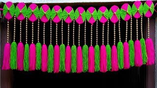 Door Hanging Toran From Old Bangles And Woolen Easy Door Toran From Woolen