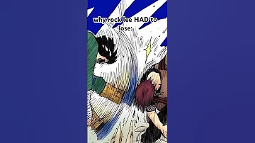 Why Rock Lee HAD To Lose To Gaara Rockleevsgaara Rocklee Gaara Naruto Anime 