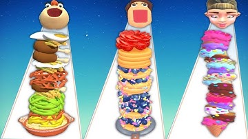 NOODLE RUN vs PANCAKE RUN vs ICE CREAM RUN - Triple Game