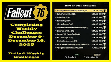 Completing Weekly Challenges From December 9 To December 16, 2025 - Fallout 76 Weekly Challenges