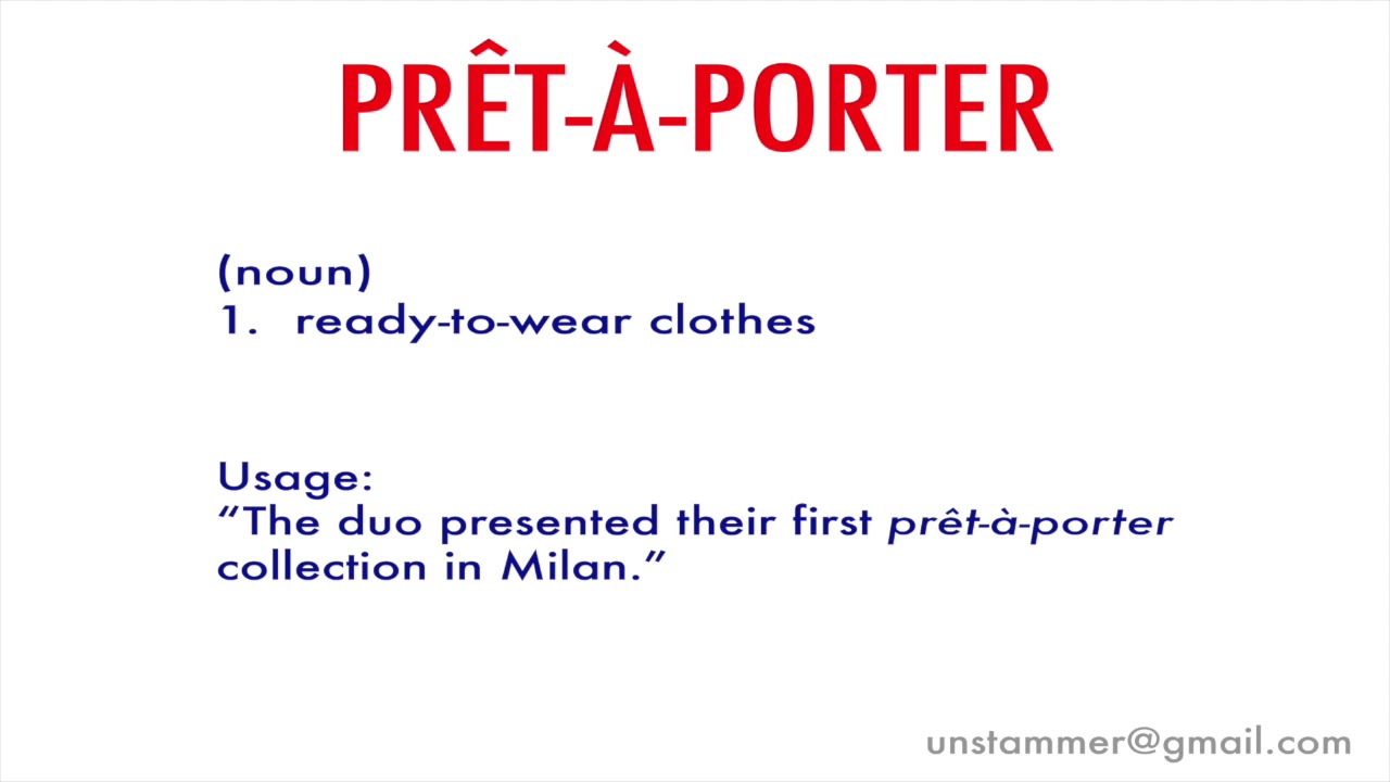 How to Pronounce Prêt-à-porter - YouTube