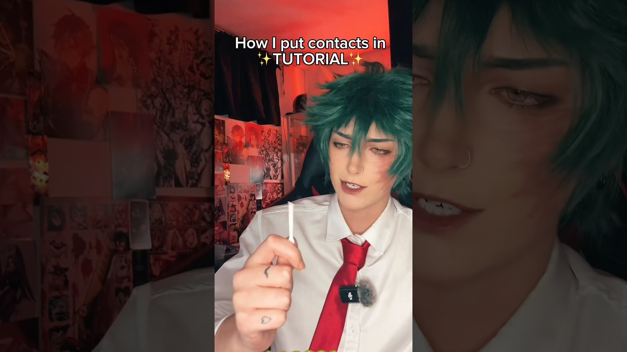 HERE YA GO COSPLAYERS🥦 contact lense tutorial ❤️ #mha #cosplay #contactlenses