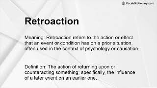 Retroaction Meaning