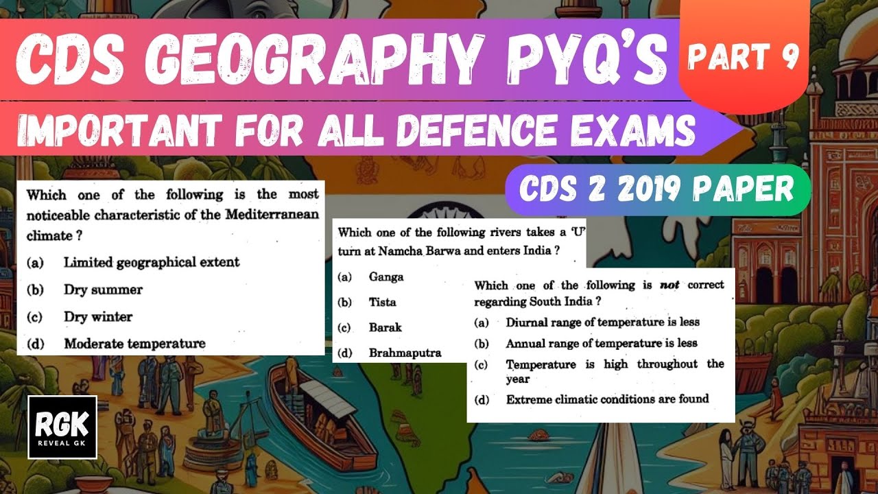 CDS Geography PYQs | CDS Paper 2 2019 Geography Questions | Important ...