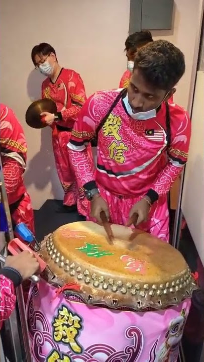 Malaysia Tamil boy drumming performance for Chinese new year