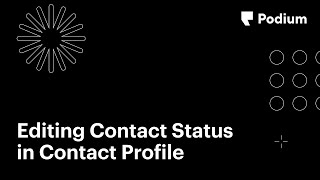 Editing Contact Status in Contact Profile