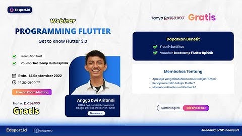 Webinar Flutter I Programming Flutter Get to Know Flutter 3.0