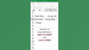 Number of Days between Dates in Excel or Google Sheets #excel #finance