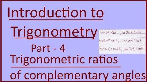 TRIGONOMETRY , TRIGONOMETRIC RATIOS OF COMPLEMENTARY ANGLES,EXERCISE  8.3