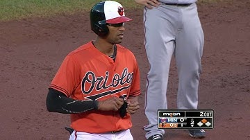 MIN@BAL: Urrutia hits an RBI double into center field