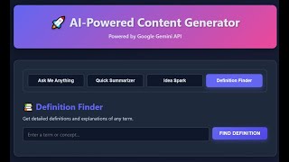 Modern JavaScript Project: Definition Finder with AI Integration || Part-4 screenshot 5