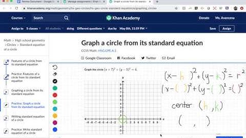 Graph a Circle from its Standard Equation