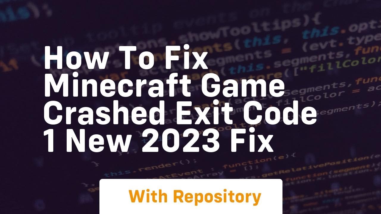 How to fix minecraft game crashed exit code 1 new 2023 fix - YouTube