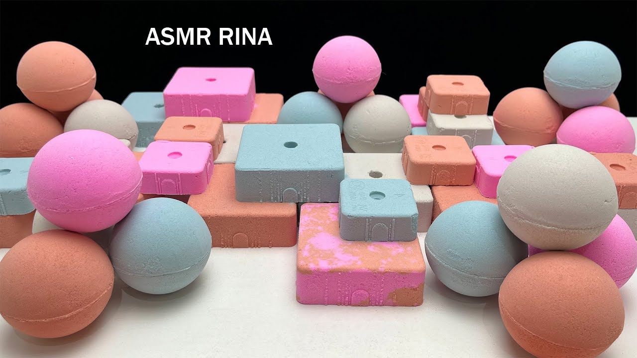 ASMR baking soda colored balls