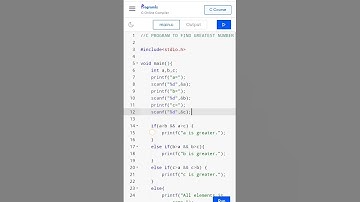 C PROGRAM TO FIND GREATEST NUMBER. #Cprogram #greatestnumber #cprogramming #coding #basicc