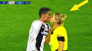 Ronaldo Vs Referee rare movement | Ronaldo kissing women referee😮😮 | Ronaldo rock Georgina shock |