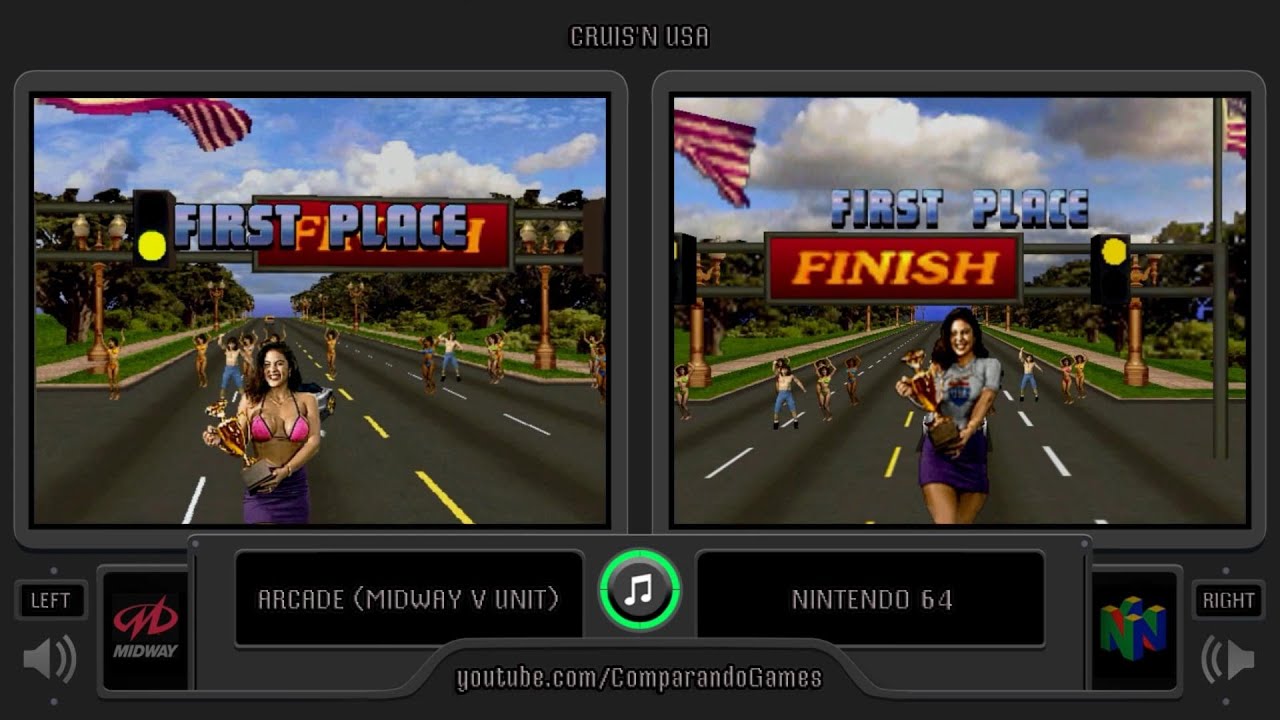 Cruis'n USA (Arcade vs Nintendo 64) Side by Side ...
