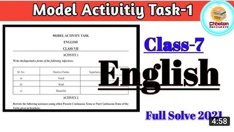 Class 7 English Model Activity Task Part 1 Full Solve | Model Activity Task Class 7| 2021 Model Task