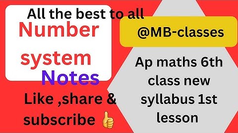 AP DSC SGT, SA ,MATHS New syllabus notes,6th class,1st lesson(numbers),APDSC,TSDSC ALL COMPETITIVES