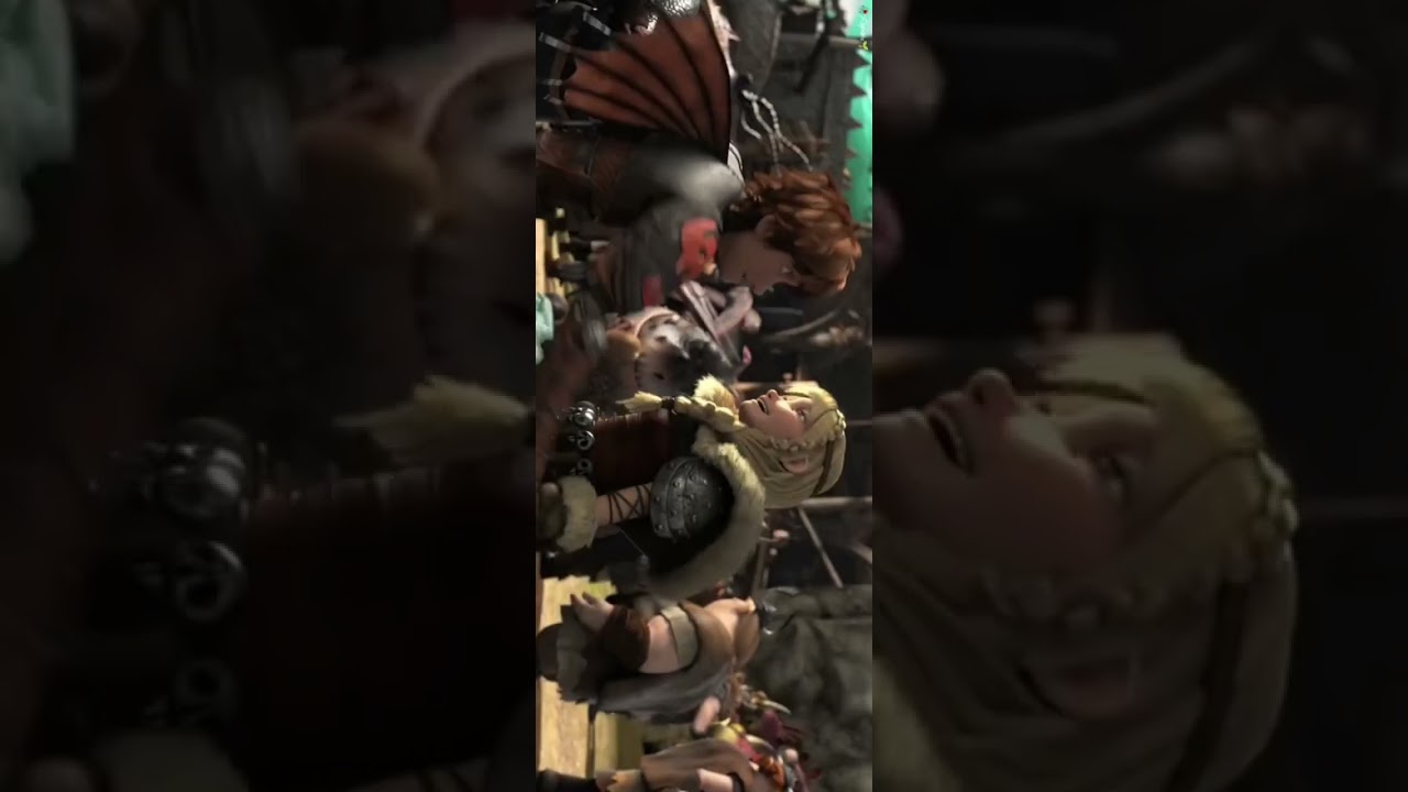 Love meeting after 20 years🖤Kissing scenes👩‍❤️‍💋‍👨Animation movie "How to train your dragon 2"status