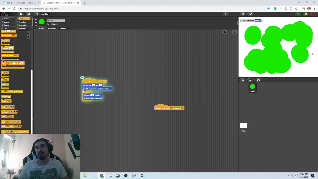 Snap Tutorial TEALS Unit 5.2 Project, Bouncing Sprites YouTube