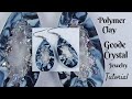 Polymer clay faux geode crystal earrings tutorial  lovicraft