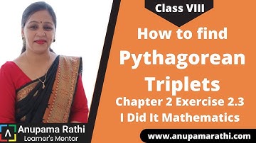 How to find Pythagorean Triplets | Class 8 Square and Square Roots | Chapter 2 Exercise 2.3