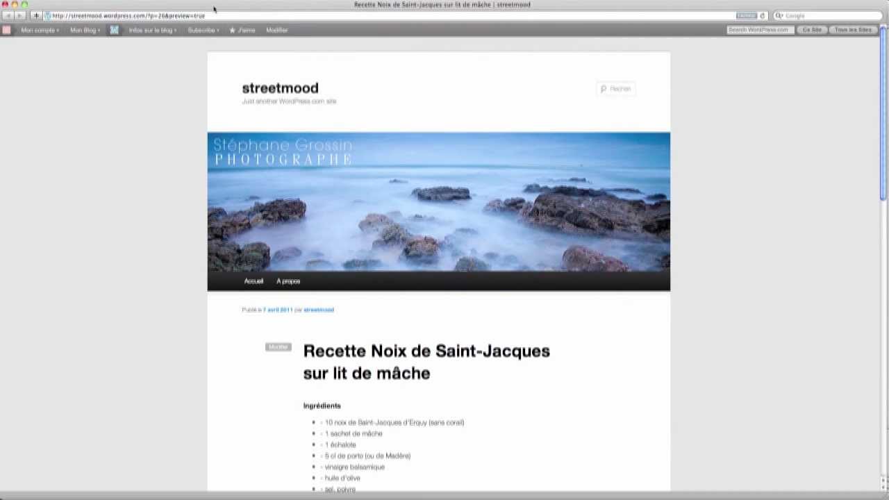 Comment Photographier - Tuto vidéo : Comment faire un Blog Word-Press