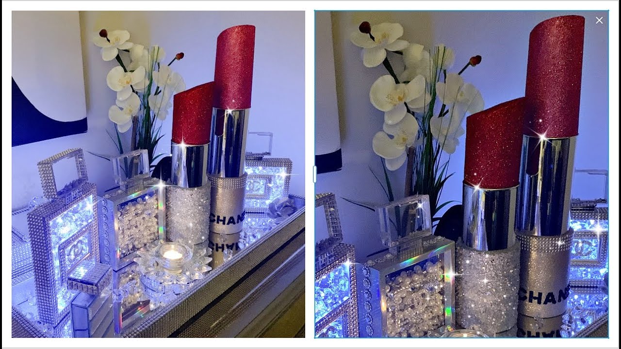 DIY DOLLAR TREE CHANEL GLAM LIPSTICK DECOR  GIANT CHANEL INSPIRED LIPSTICK  DIY 