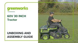 Greenworks 60V 30 inch Lawn Tractor - Unboxing and Assembly Guide