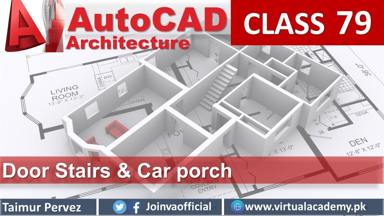 AutoCAD 3D | Working on Doors , Stairs , and Car Porch areas | Add 3D Materials in AutoCAD. 79 youtube earnings for 1 million views