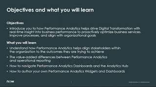 K20 Course | Get Started with Performance Analytics Profile