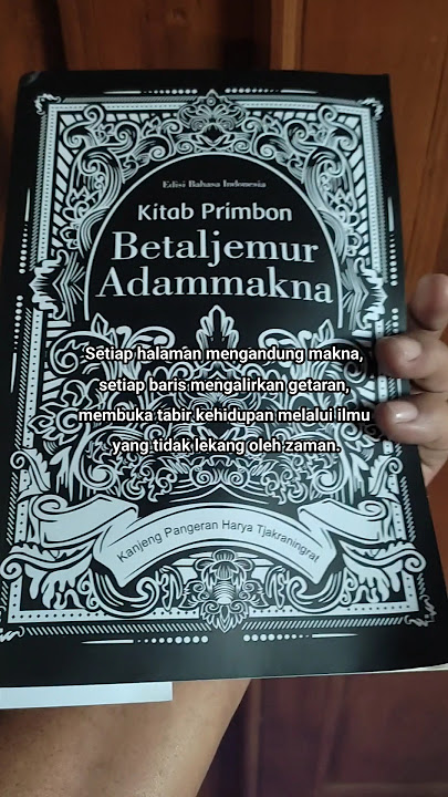 Kitab Primbon Betal Jemur Adammakna #kitabprimbonjawa