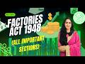 Factories Act 1948 (All Important Sections)