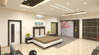 Luxurious Interior Designing 3D Master Bedroom With Dressing Designs