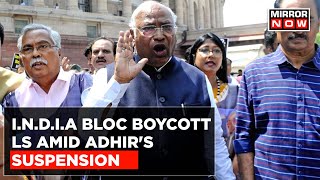 Opposition Fumes Over Adhir Ranjan's Suspension, Stages Protest Outside Parliament | Top News