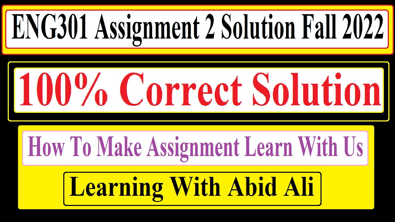 math 301 assignment 2 solution 2022