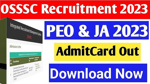 PEO JA Skill Test Admit Card Out // Download  Admit Card PEO JA