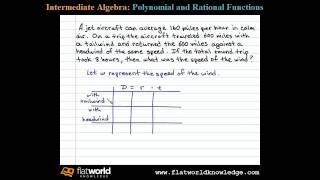 Uniform Motion (Distance) Problem - Algebra IA fwk 04-0801