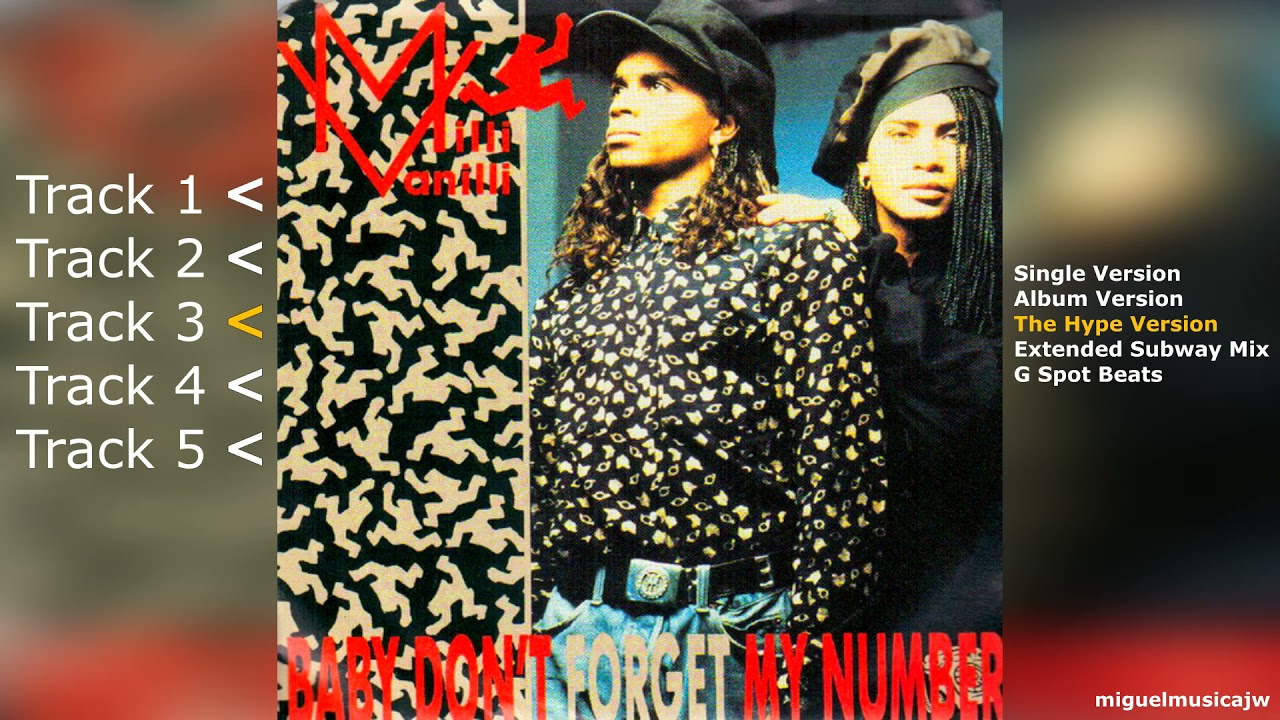 Milli Vanilli - Baby Don't Forget My Number (CD Single, 1989