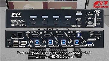 4 Ports 4K 60Hz HDMI Quad-View KVM Switch with Seamless Switching and Hotkey Control - QSKM-3114