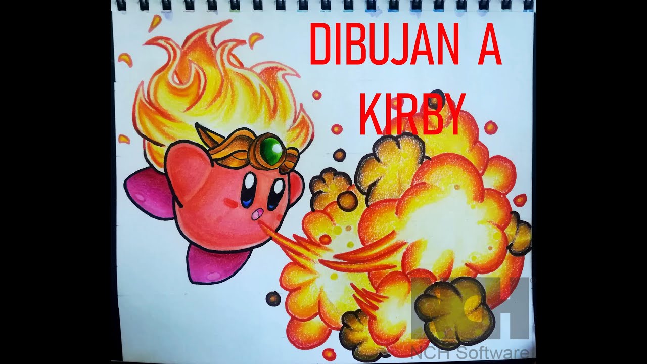 COMO DIBUJAR A KIRBY DE FUEGO FÁCIL// HOW TO DRAW KIRBY// JAVI ART - YouTube