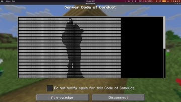 Bad Apple in the Code of Conduct screen of Minecraft 25w34b