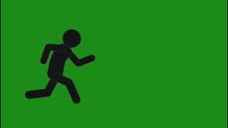 green screen animation of people running and rolling