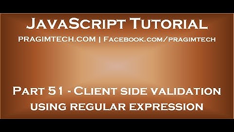 Client side validation using regular expression