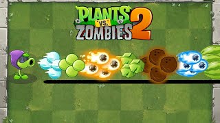 PvZ 2 Fusion - Peashooter use Projectile from other plants Vs 100 Brickhead Zombies